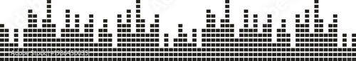 Foto Abstract audio equalizer bars forming a city skyline waveform pattern
