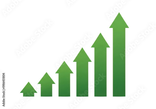 A green arrow graph showing growth and progress