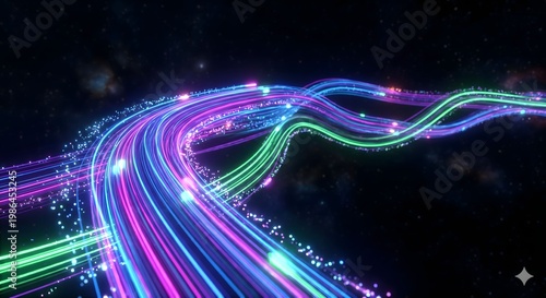 Neon Data Pipeline Flow Visualization