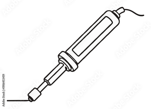 Soldering iron electronics repair tool line art vect.... Generative AI