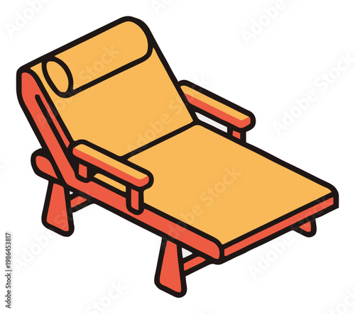 Modern chaise lounge chair floating in zero gravity. Generative AI