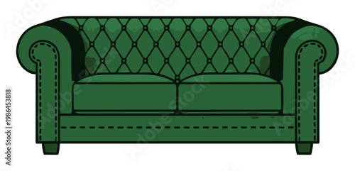 Classic leather chesterfield sofa floating in air. Generative AI