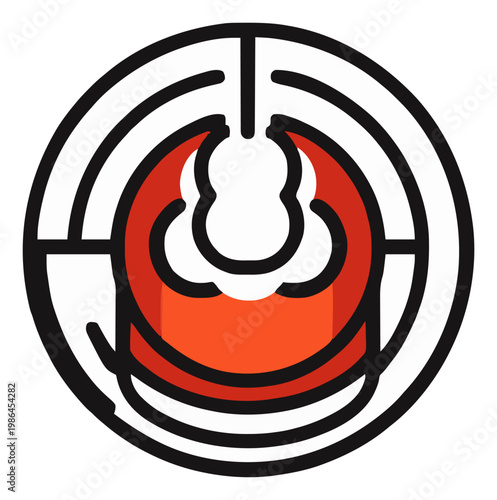 Classic negroni cocktail glass top view vector illus.... Generative AI