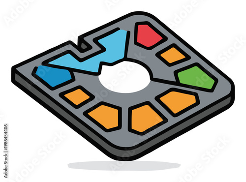 Vintage view-master toy front view vector illustration. Generative AI