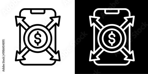 Money Bag Icon Set White Style Collection