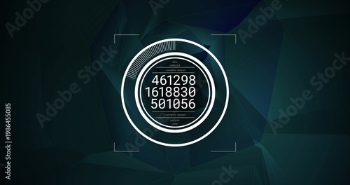 Displaying concentric HUD showing 3 stacked numbers on low-poly teal with brackets and progress arc