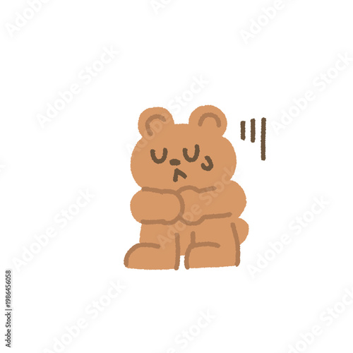 落ち込む クマ イラスト 手描き かわいい 子ども向け 教育用