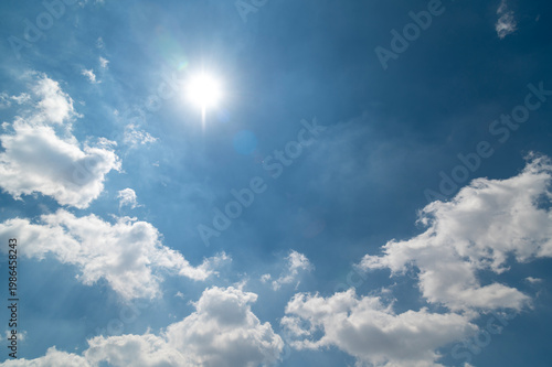 Blue sky with cumulus clouds