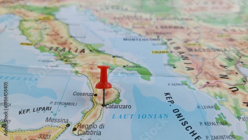 Bild auf Leinwand View of Catanzaro, Italian city and capital of the Calabria province, on a geogr