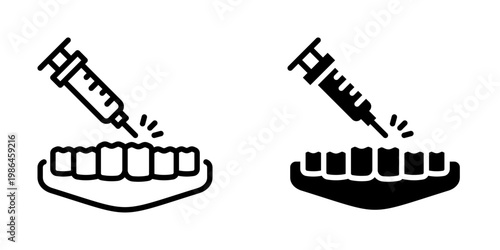 Tooth anesthesia icon, element icon for design branding, print, and digital media