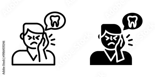 Toothache icon, element icon for design branding, print, and digital media