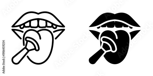 Tongue scraper icon, element icon for design branding, print, and digital media
