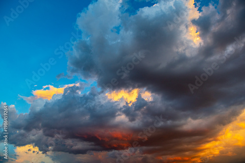 Blue sky with cumulus clouds