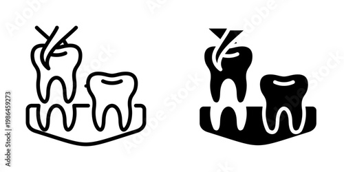 Tooth extraction icon, element icon for design branding, print, and digital media