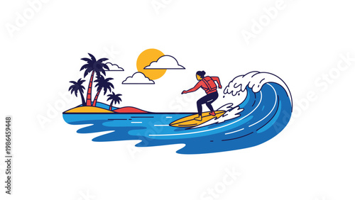 Man surfing on a wave board.