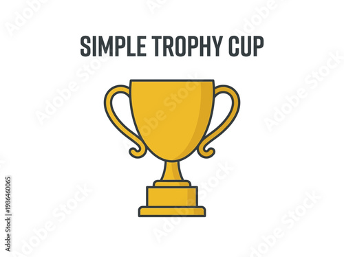 A simple golden trophy cup with handles, symbolizing victory and achievement in a competition or award ceremony