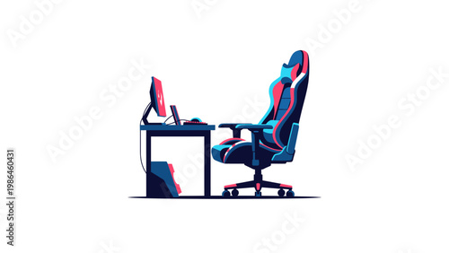 Office Chair and Computer Desk Setup.