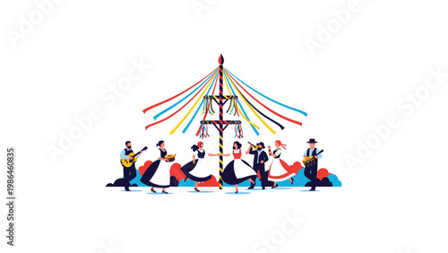 People dancing in a circle formation.