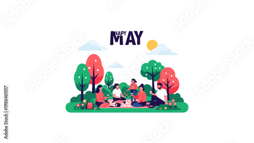 People Relaxing in Green Park Area.