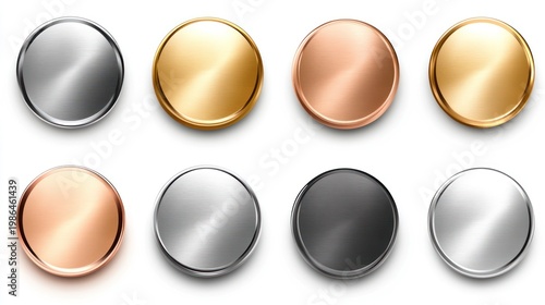 Set of Metallic Circles in Various Colors.