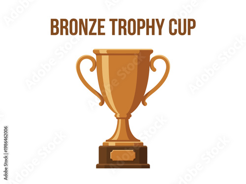 Bronze Trophy Cup illustration with clean background for awards ceremonies and recognition events
