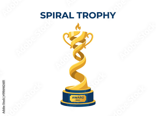 Elegant Spiral Trophy Illustration Representing Achievement and Excellence