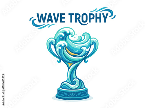 Wave Trophy Symbol of Excellence and Victory in Aquatic Sports and Competitions