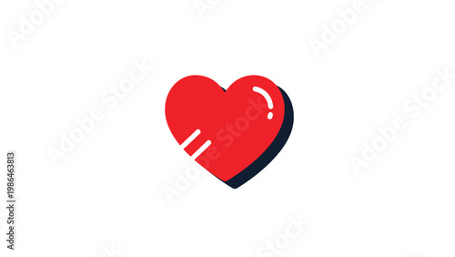 Red heart symbol icon love.