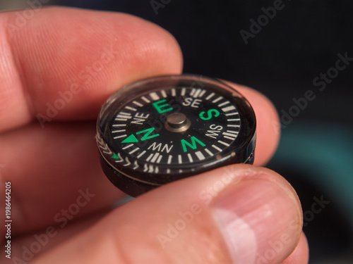 Classic Analog Compass Held in Hand