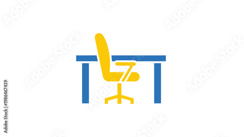 Yellow Office Chair on Wheels Closeup.