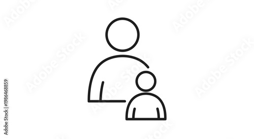 Parent and child icon representing family and care.