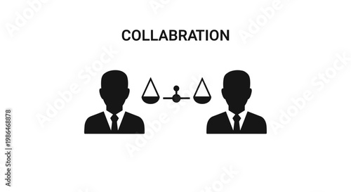 Professional collaboration and partnership with balanced scales.