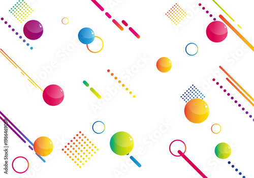 ポップで可愛い幾何学模様の背景素材