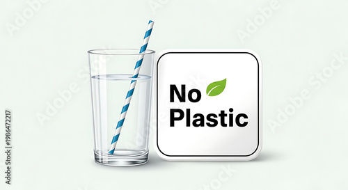 No Plastic Water Glass with Straw