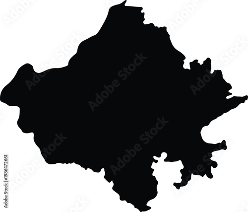 Black silhouette of a landmass resembling a stylized bear shape