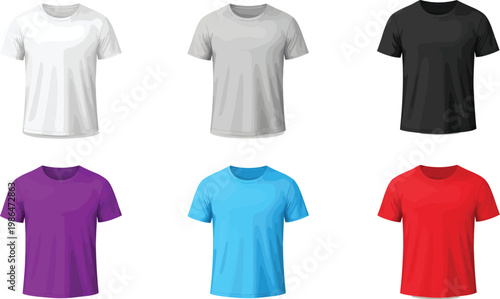 Assorted basic short sleeve t-shirts in colors with t shirt with solid color with crew neck