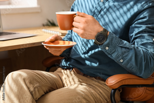 Man with stylish wristwatch...