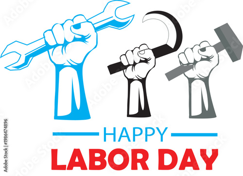 Vibrant illustration celebrating the spirit of labor, unity, and the collective strength of workers worldwide on their special day, featuring symbolic tools