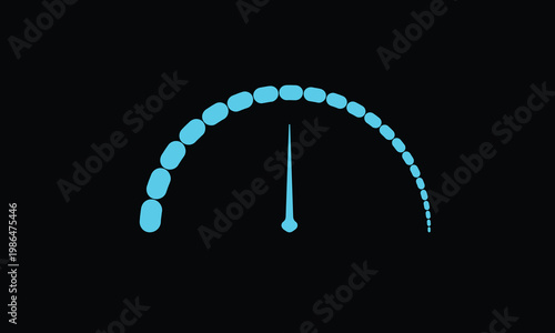 Принти на полотні Futuristic car fuel indicator display featuring semi-circular gauge, precise markings, and centered needle for UI or dashboard use