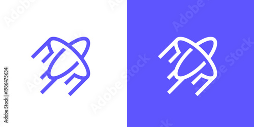 Dual meaning logo combining planet and technology elements, symbolizing global innovation, digital connectivity, futuristic solutions