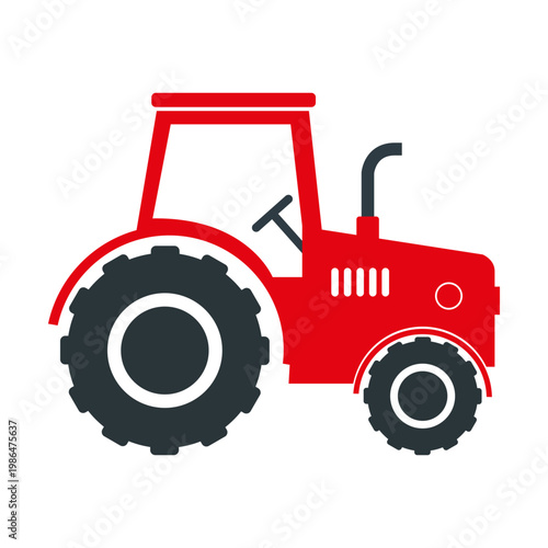  Red farm tractor