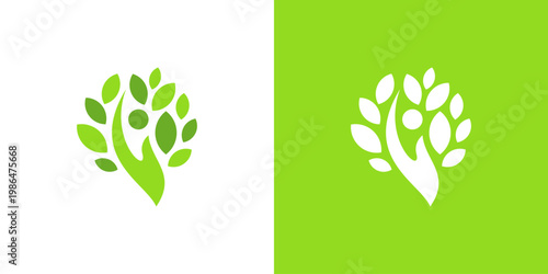 Dual meaning logo combining people and care elements, symbolizing compassion, support, trust, community well-being, and a human-centered approach to helping and nurturing others.