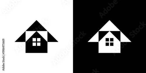 Dual meaning logo combining abstract home elements, symbolizing comfort, security, modern living, and a refined representation of space