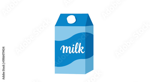 Milk carton on a plain background representing a common dairy beverage carton and packaging.