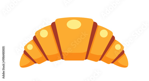 Illustrated croissant pastry with golden flaky layers, buttery crust and warm comforting vibes.