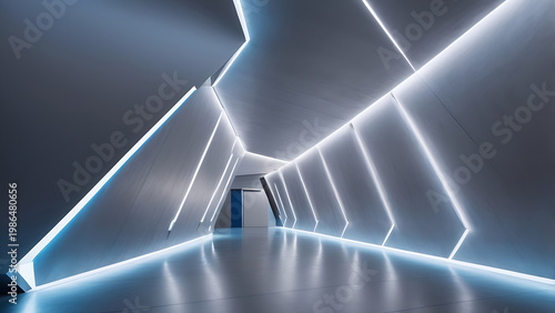 Minimalist Architectural Metallic Structures Featuring Brushed Silver Textures