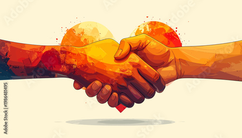 Embracing Unity and Connection Through a Symbolic Handshake with a Heart Design