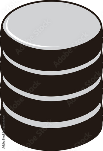 1本収納タイヤカバー4本のイラスト（アイソメトリック図）