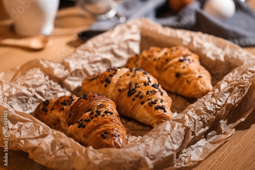 Baking dish with croissants...