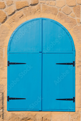 Traditional Blue Window Shutters in Larnaca Cyprus